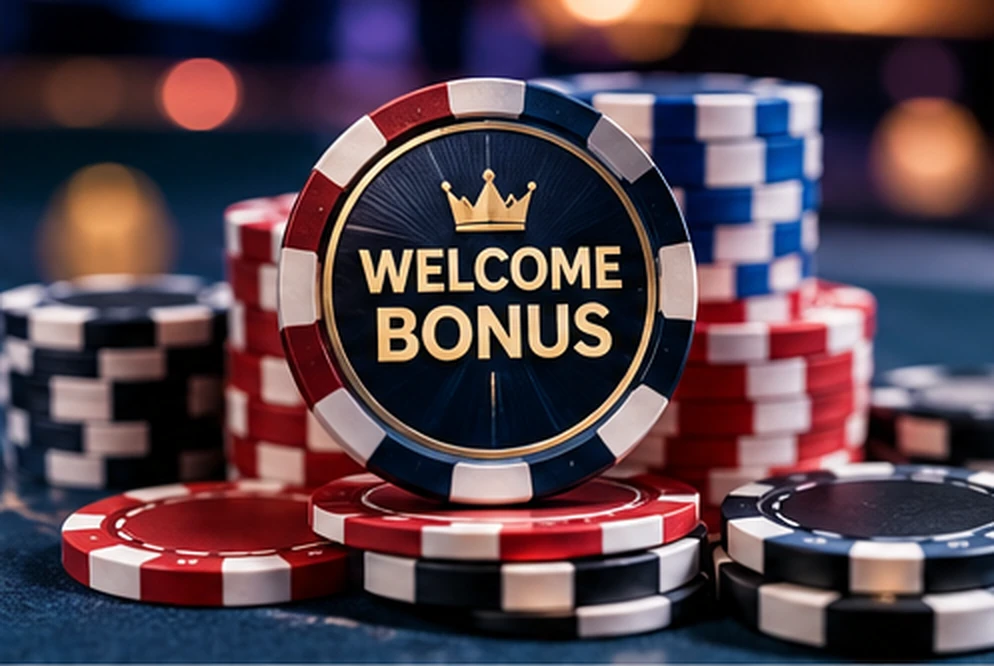 Casino chips arranged as an illustration of deposit matching