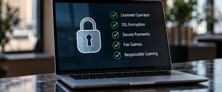 Laptop with an illustrative digital security checklist