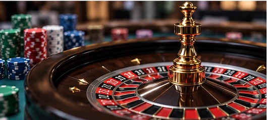 Roulette wheel and casino chips illustrating regulated casino game integrity