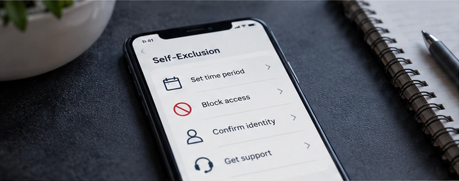 Mobile self-exclusion enrollment and identification steps